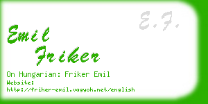 emil friker business card